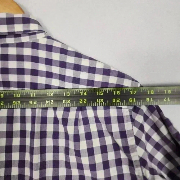 J Crew Men's Button Down Long Sleeve Shirt Medium 100% Cotton Purple Checkered‎ - Picture 14 of 16